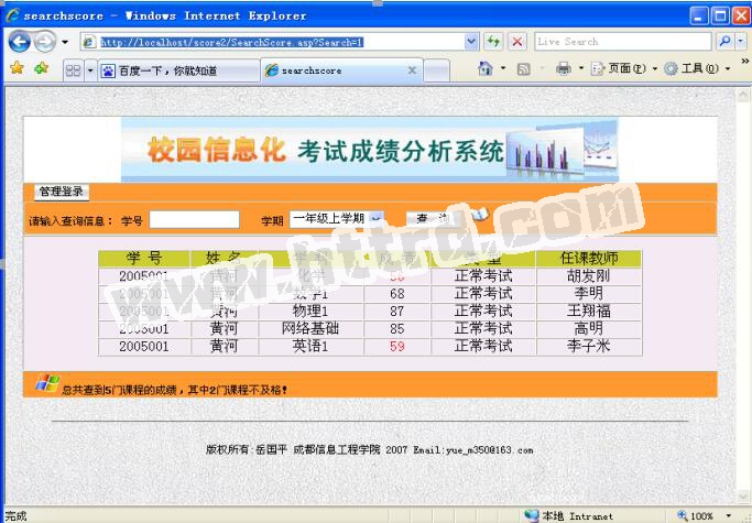 asp17729学生考试成绩分析系统sql2008计算机毕业设计